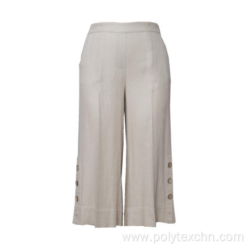 Cotton Linen Pants Loose Casual Solid Color